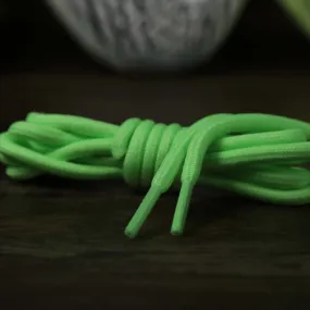 Solid Rope Neon Green Shoelaces with Neon Green Aglets | 120cm Capswag