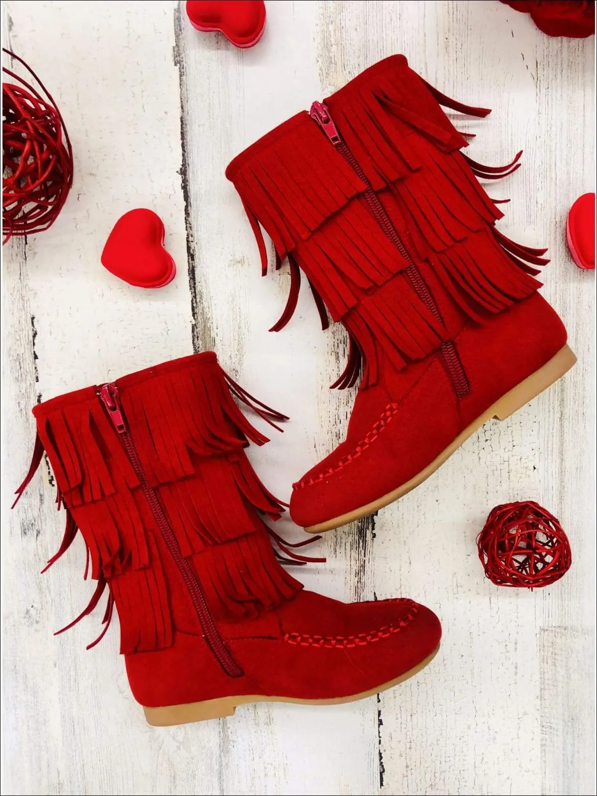 Suede Tiered Fringe Boots By Liv and Mia