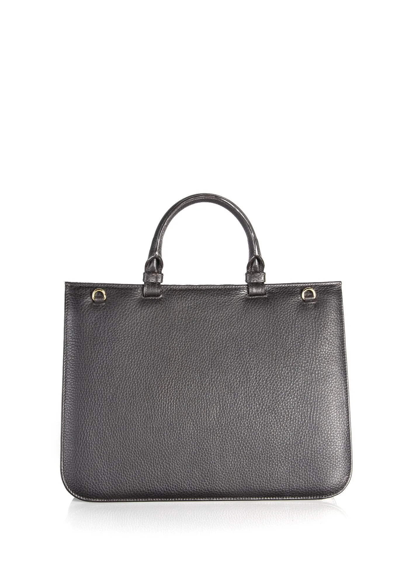 Sydney Convertible Satchel - Dark Brown Lizard & Leather, Jasper Grommet