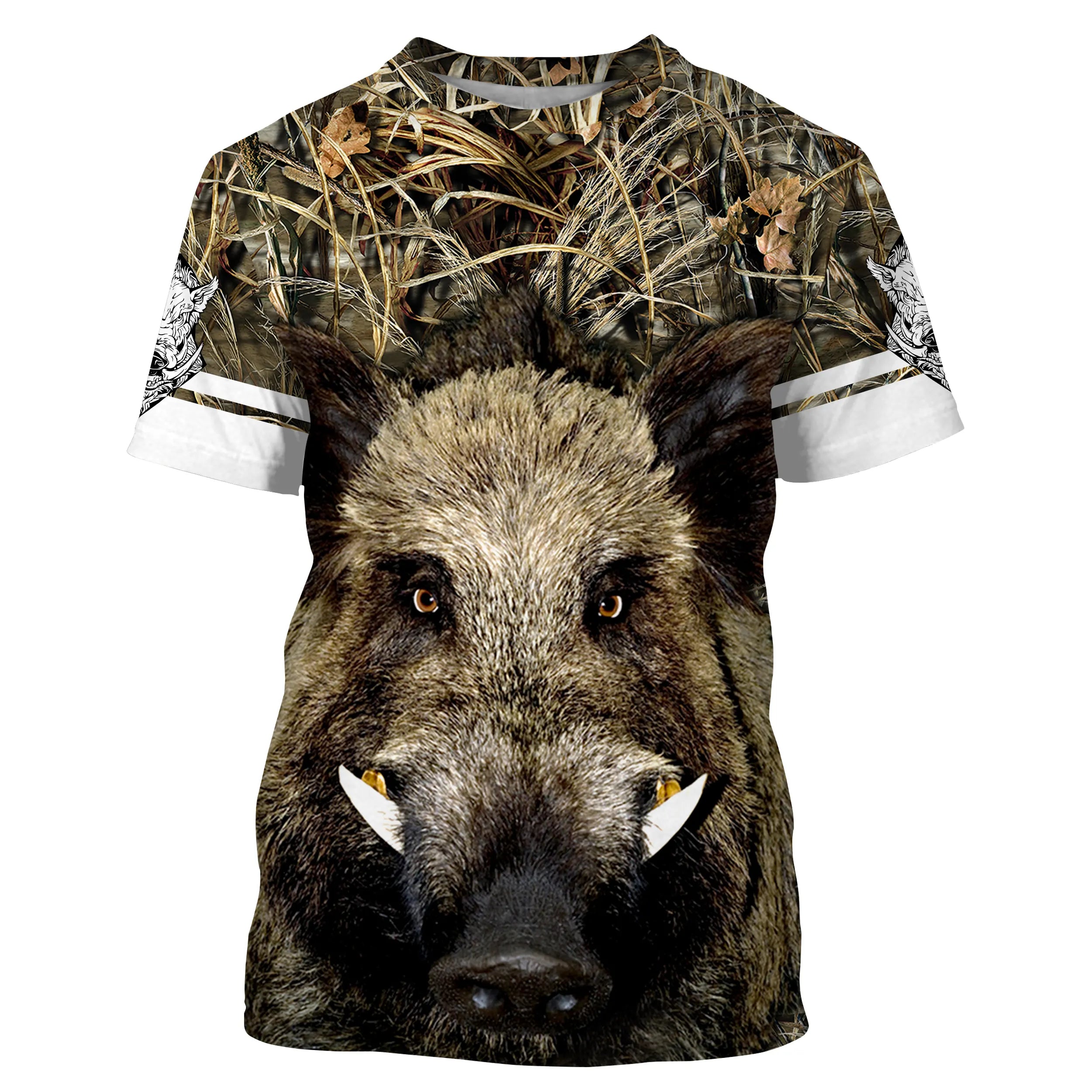 T-shirt Chasse Du Sanglier, Camouflage Chasse, Cadeau Original Chasseurs - CT12082219