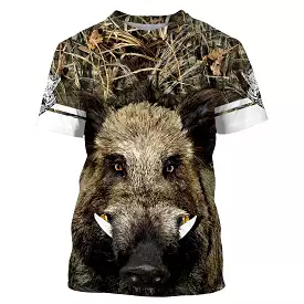 T-shirt Chasse Du Sanglier, Camouflage Chasse, Cadeau Original Chasseurs - CT12082219