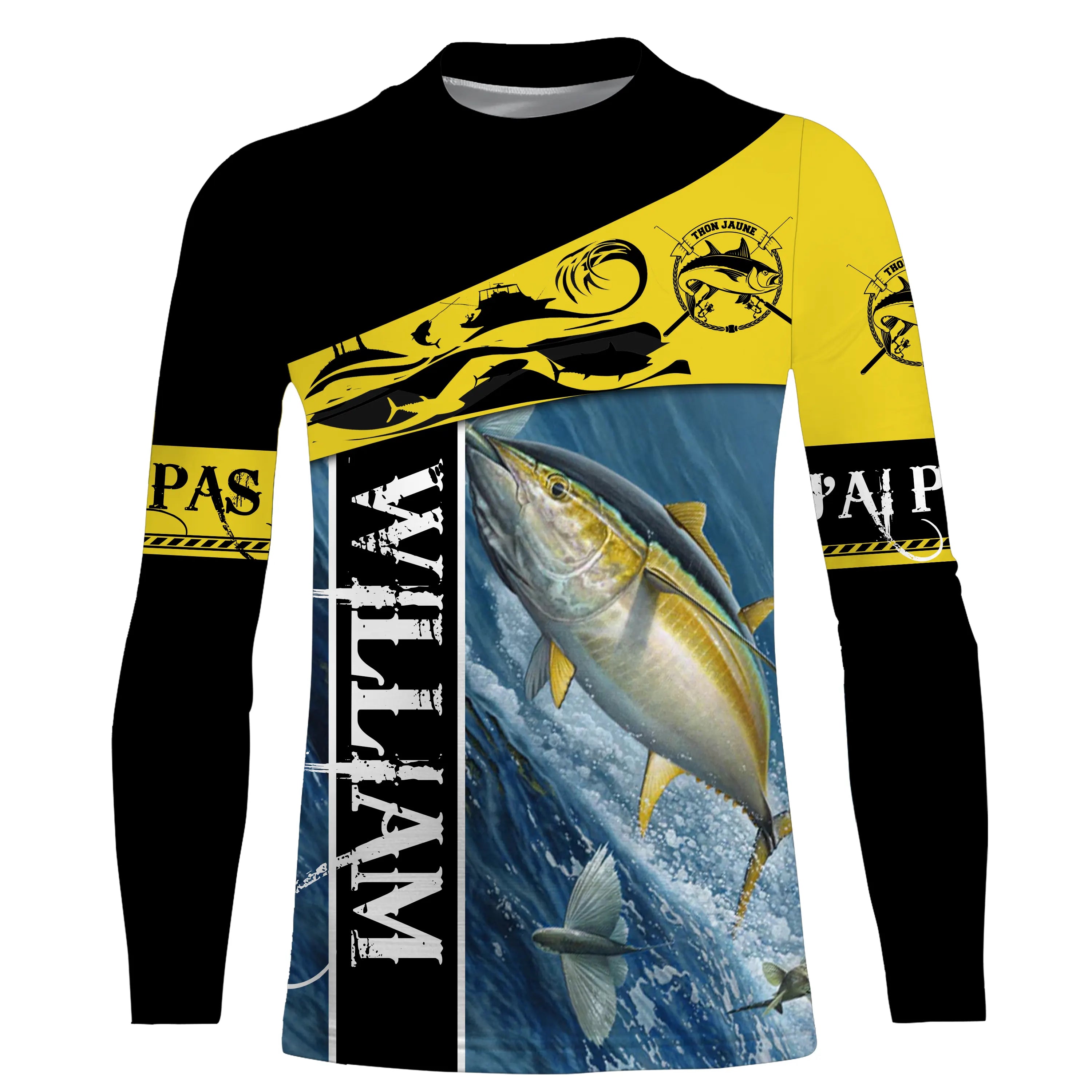 T-shirt Personnalisé Pêche Du Thon Jaune, Pêche En Mer - CT13082224