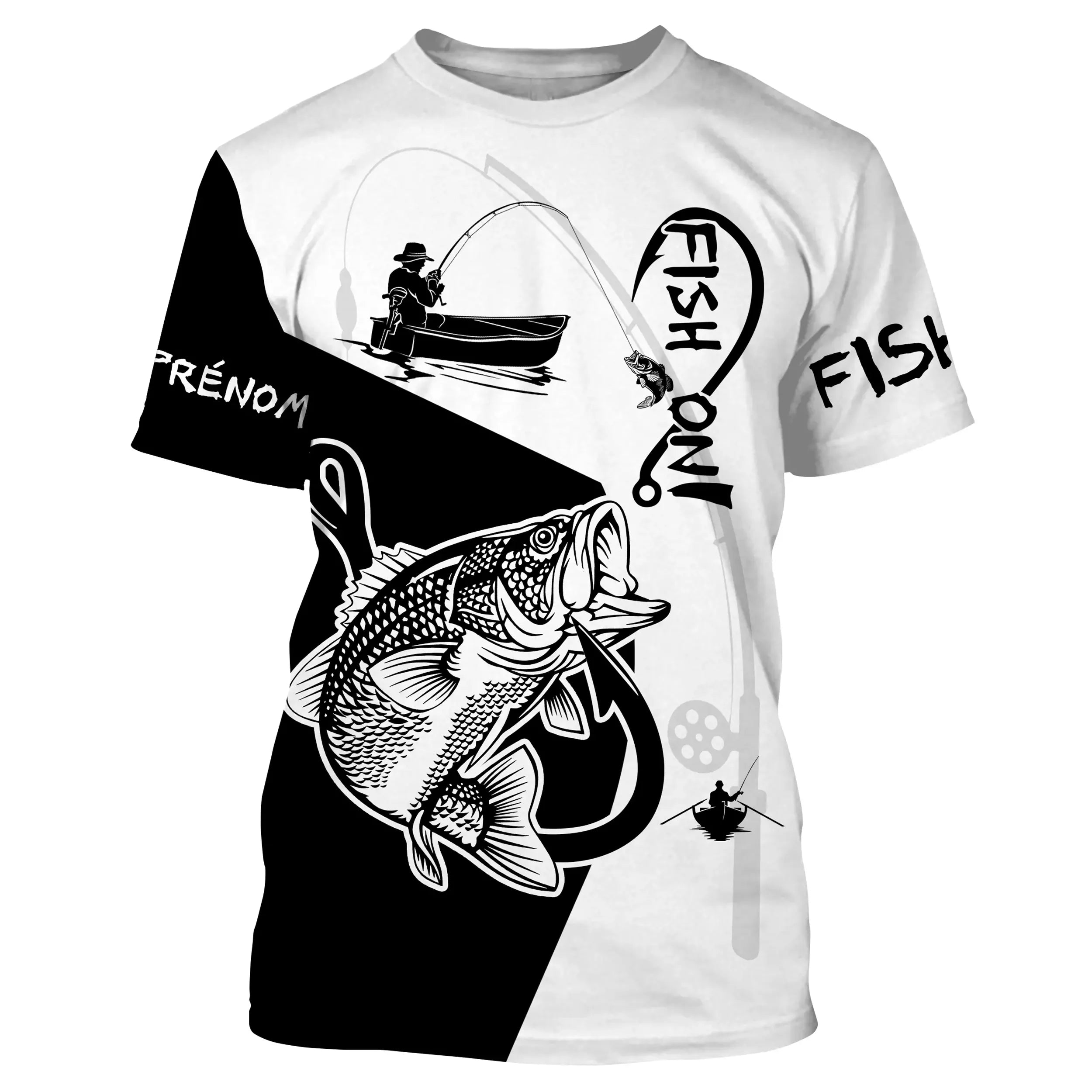 T-Shirt Pêcheur du Bar FISH ON Personnalisé Style et Confort au Rendez-Vous - CT20072209