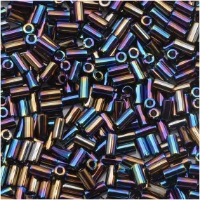 Toho Bugle Tube Beads Size #1 / 2x3mm Metallic Rainbow Iris 8 Grams