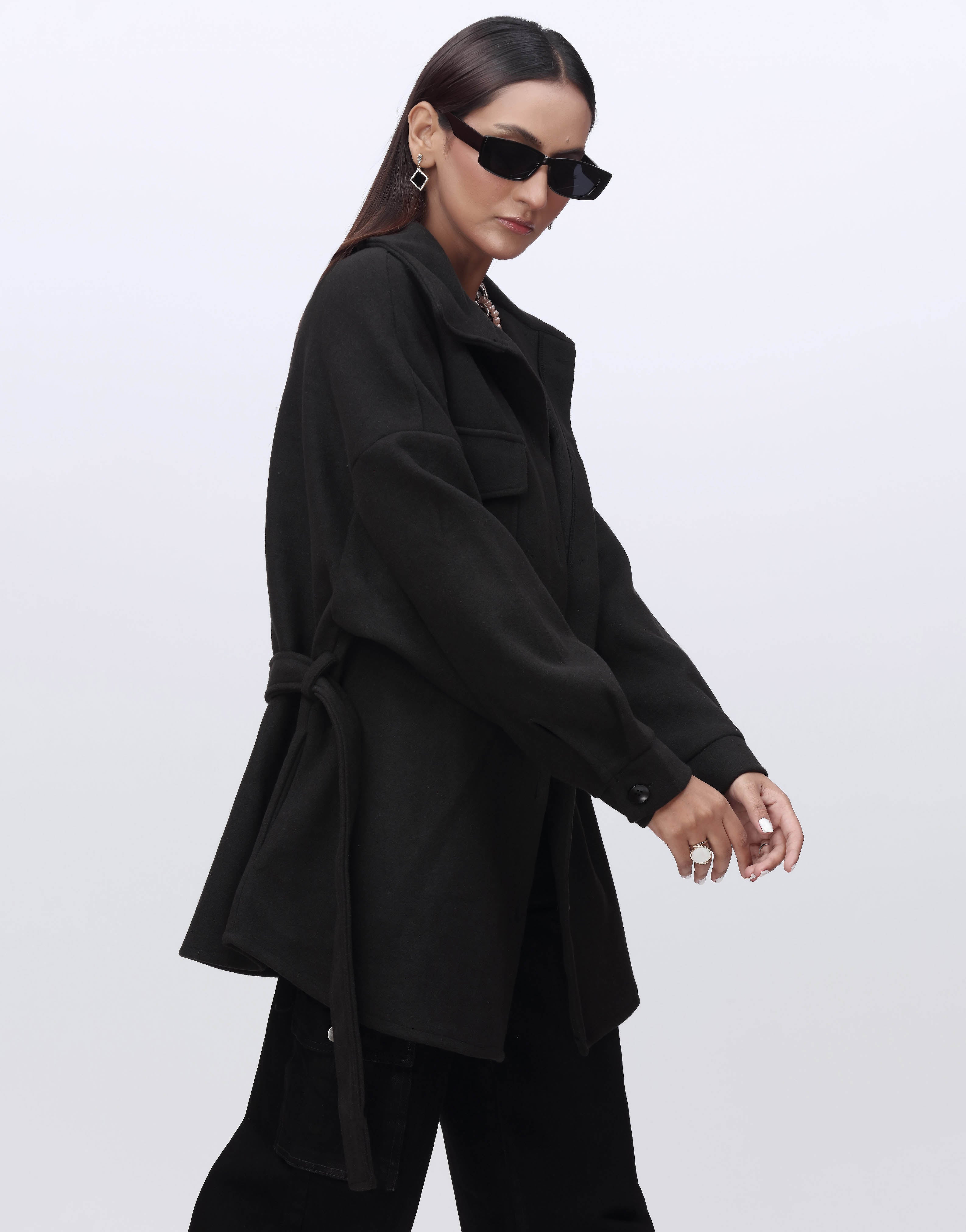 Trench Coat-Black (Without Belt)