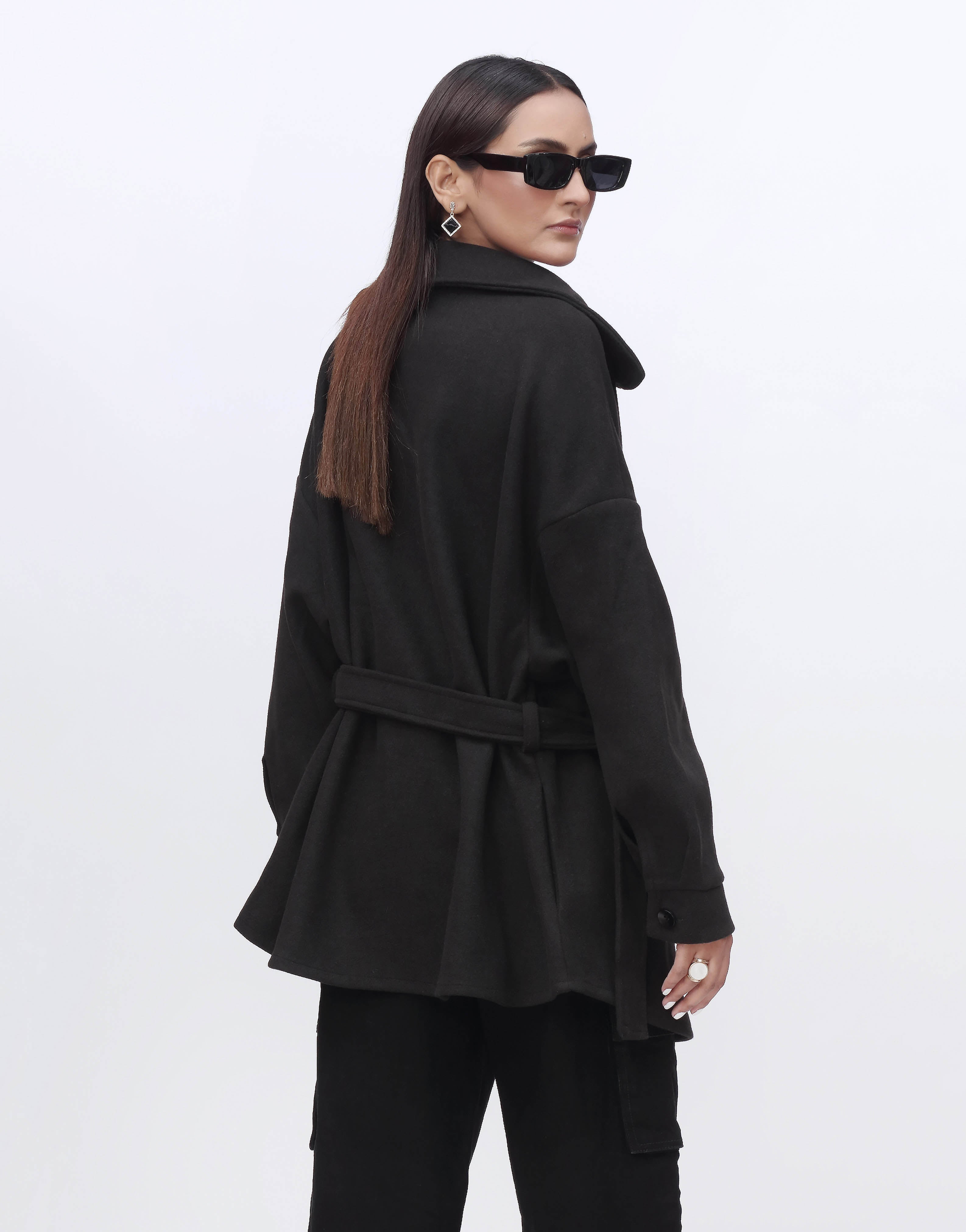 Trench Coat-Black (Without Belt)