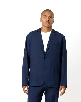 Tropical Wool Blazer in Navy