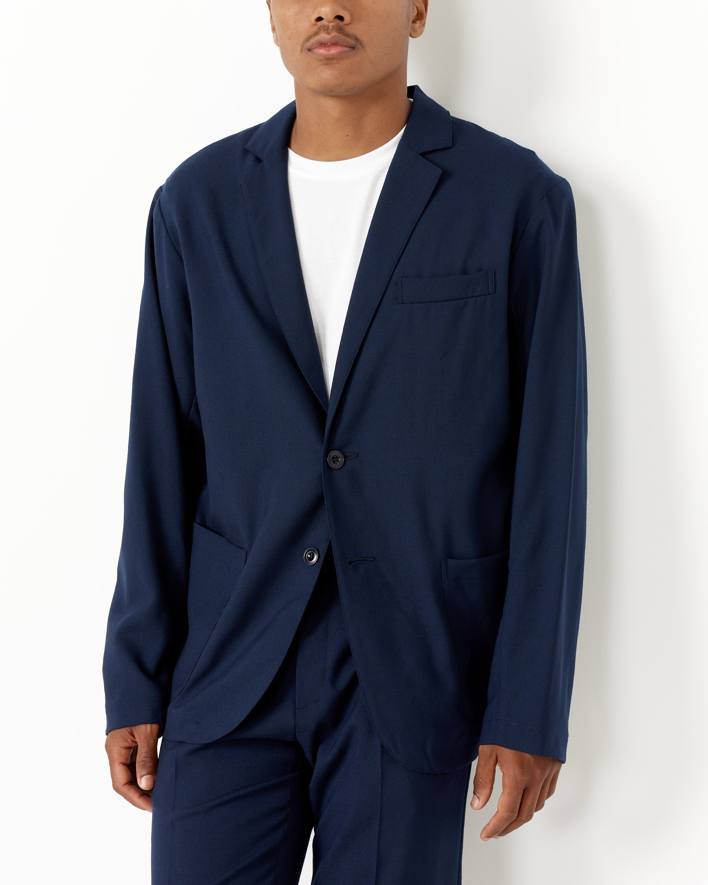 Tropical Wool Blazer in Navy