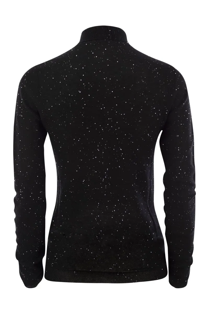 TURTLENECK SWEATER WITH MICRO SEQUINS