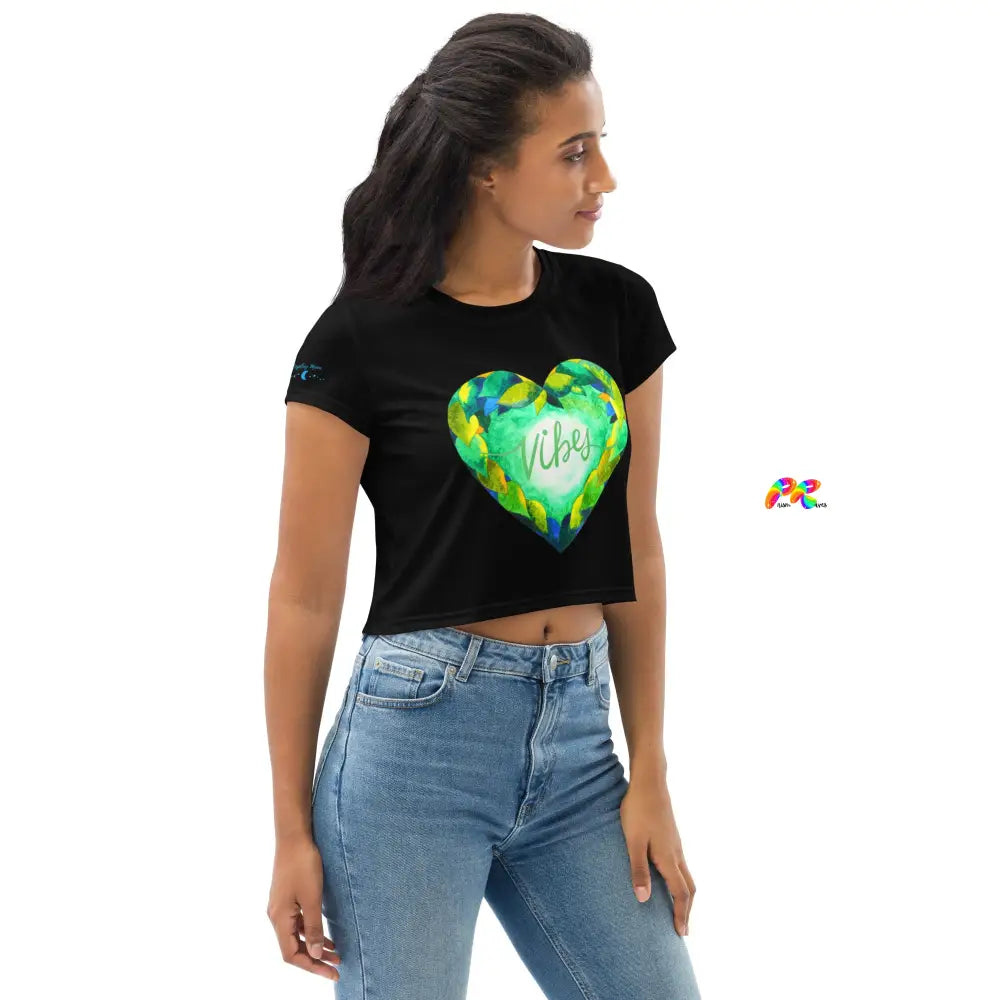 Vibe Heart Crop Flowy T-Shirt