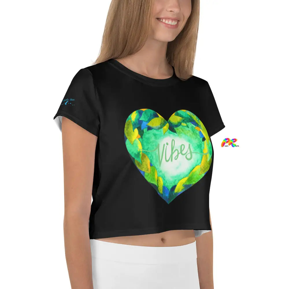 Vibe Heart Crop Flowy T-Shirt