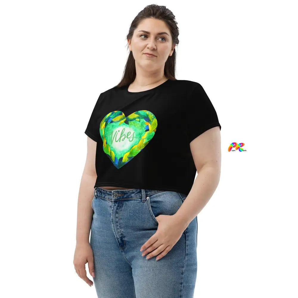 Vibe Heart Crop Flowy T-Shirt