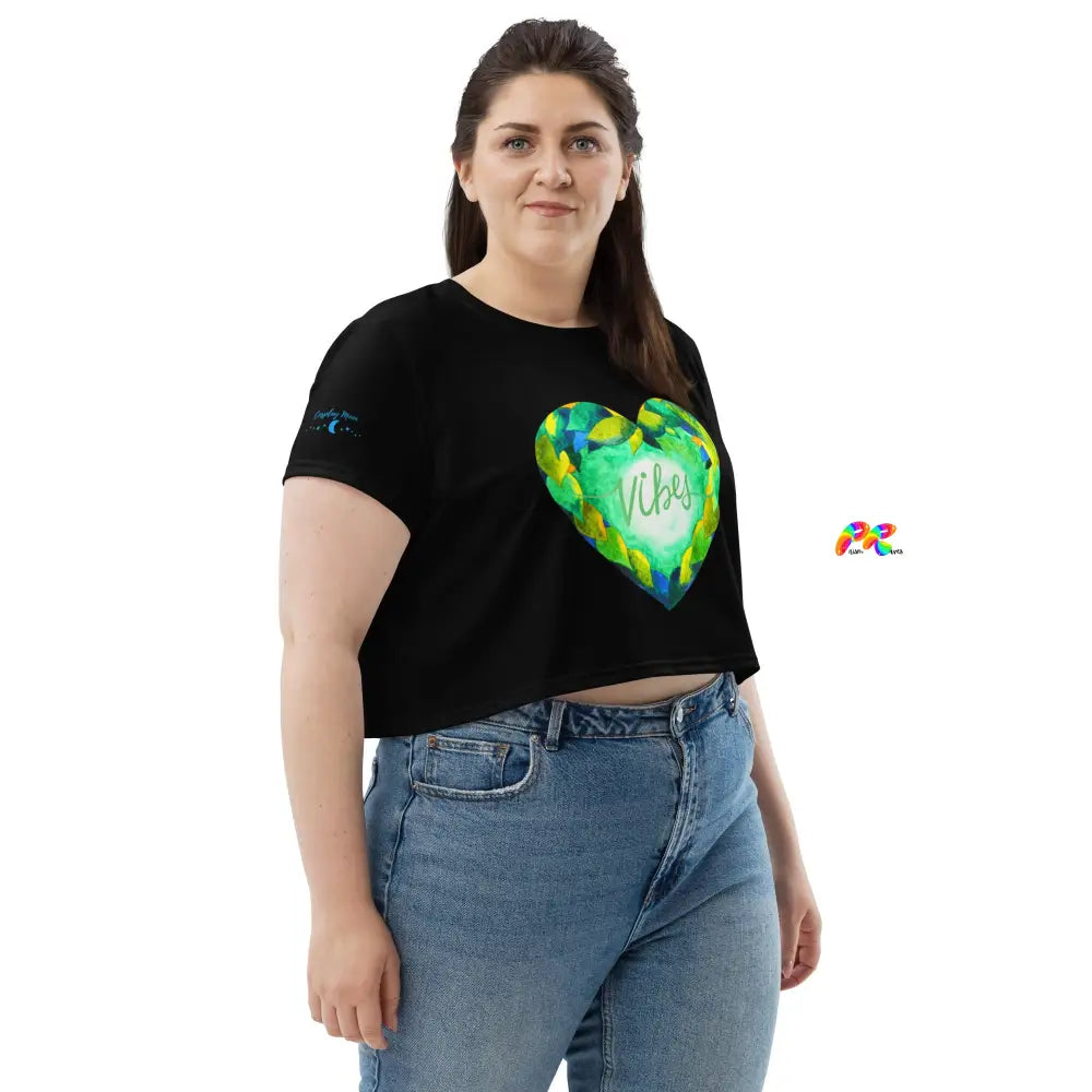 Vibe Heart Crop Flowy T-Shirt