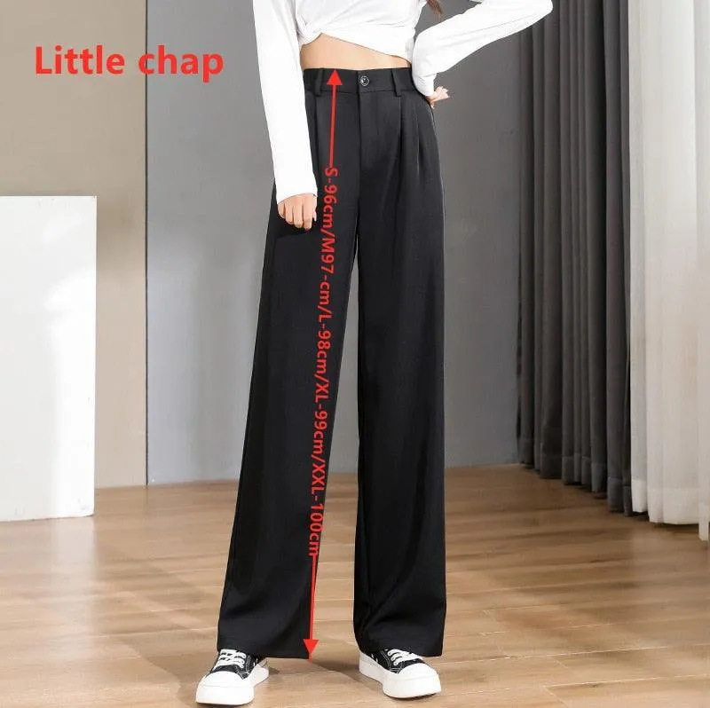 Vintage High-Waisted Straight Pants for Gothic Office Wear