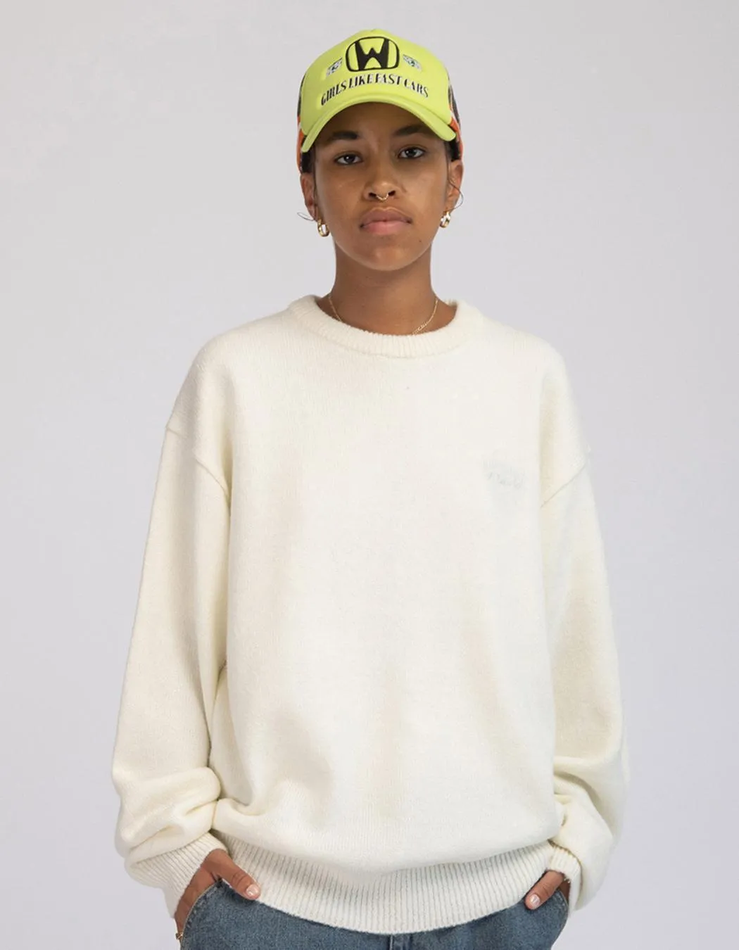 WKNDRS  |Unisex Street Style U-Neck Long Sleeves Plain Oversized