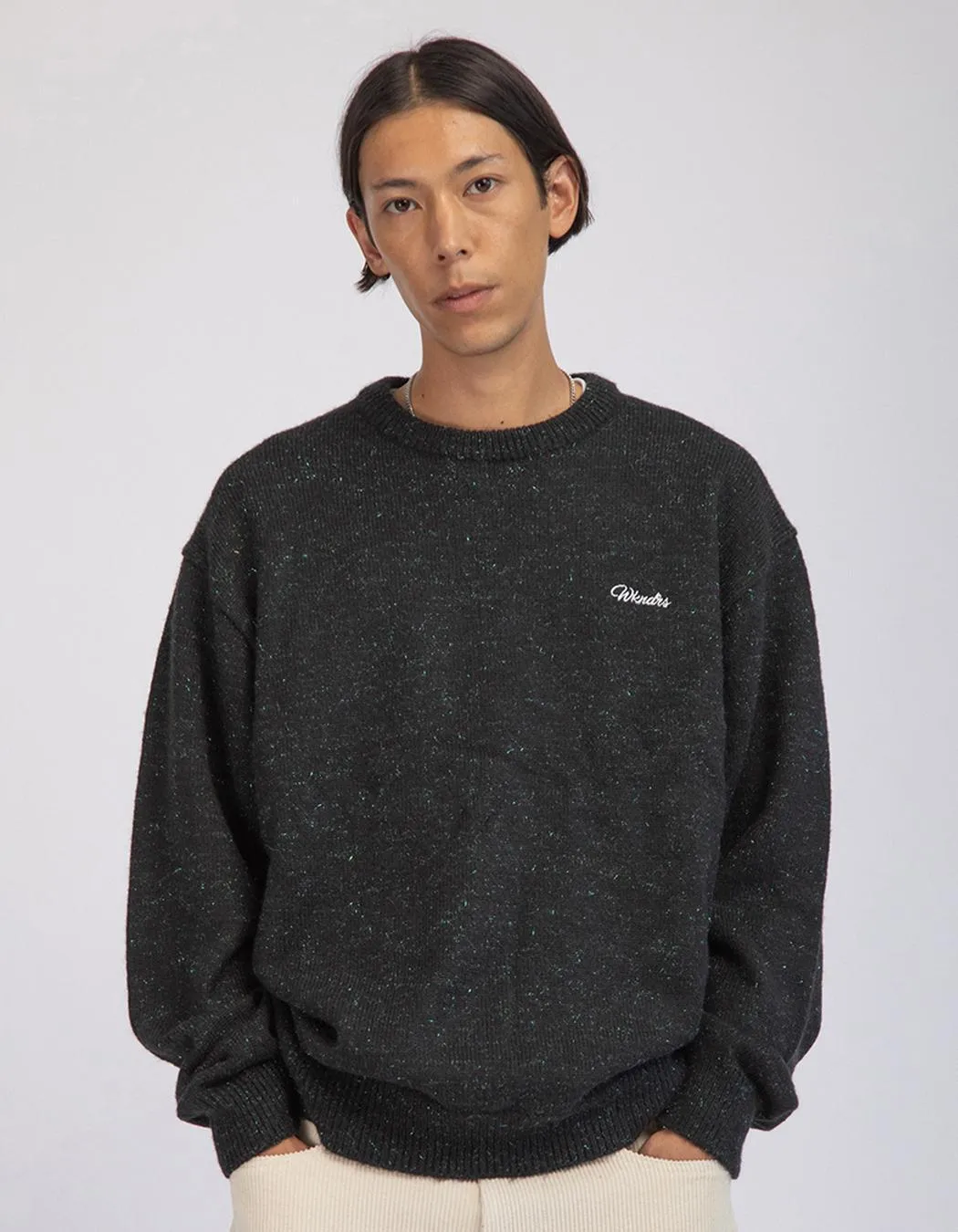 WKNDRS  |Unisex Street Style U-Neck Long Sleeves Plain Oversized