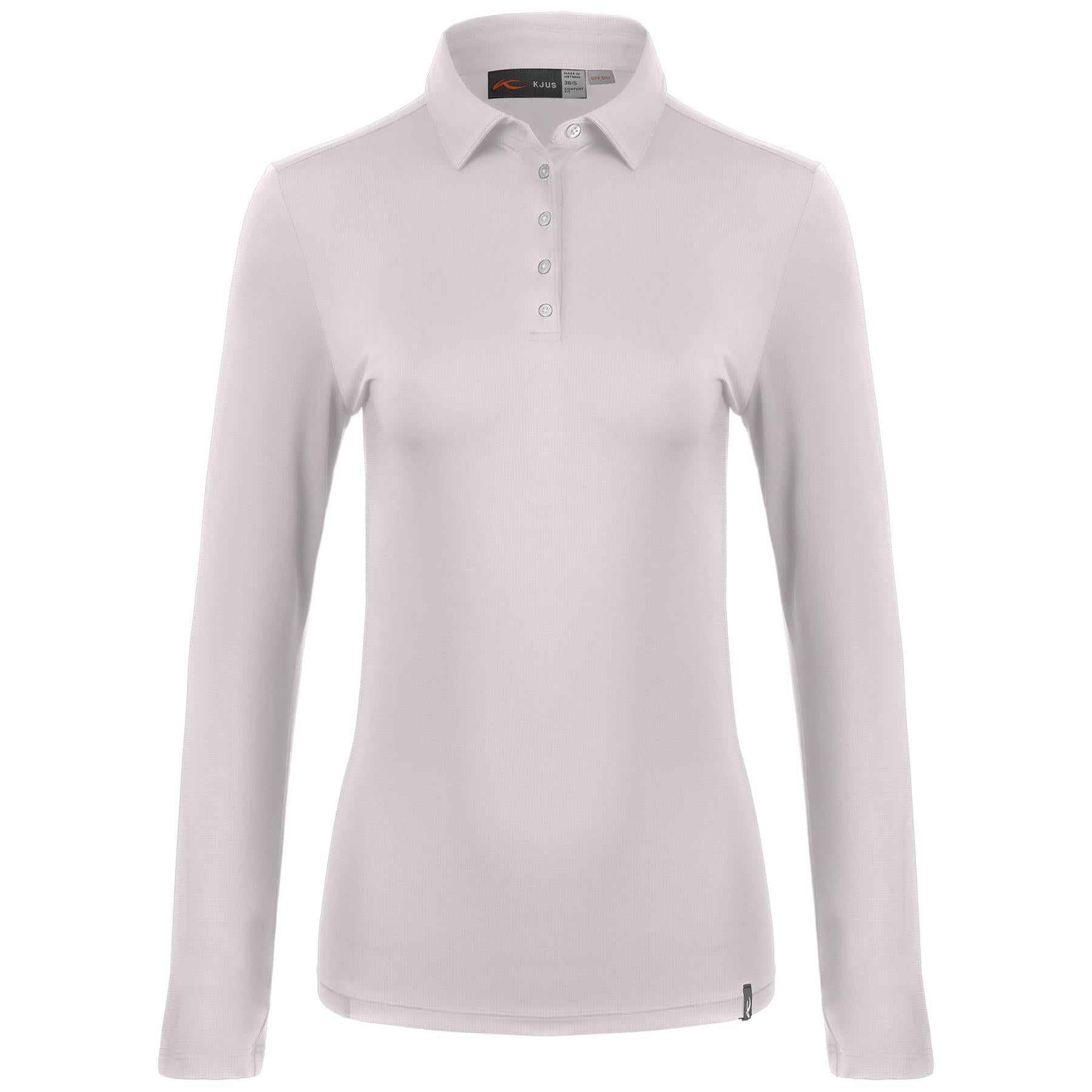 Womens Collagen LS Polo Ivory - SS24