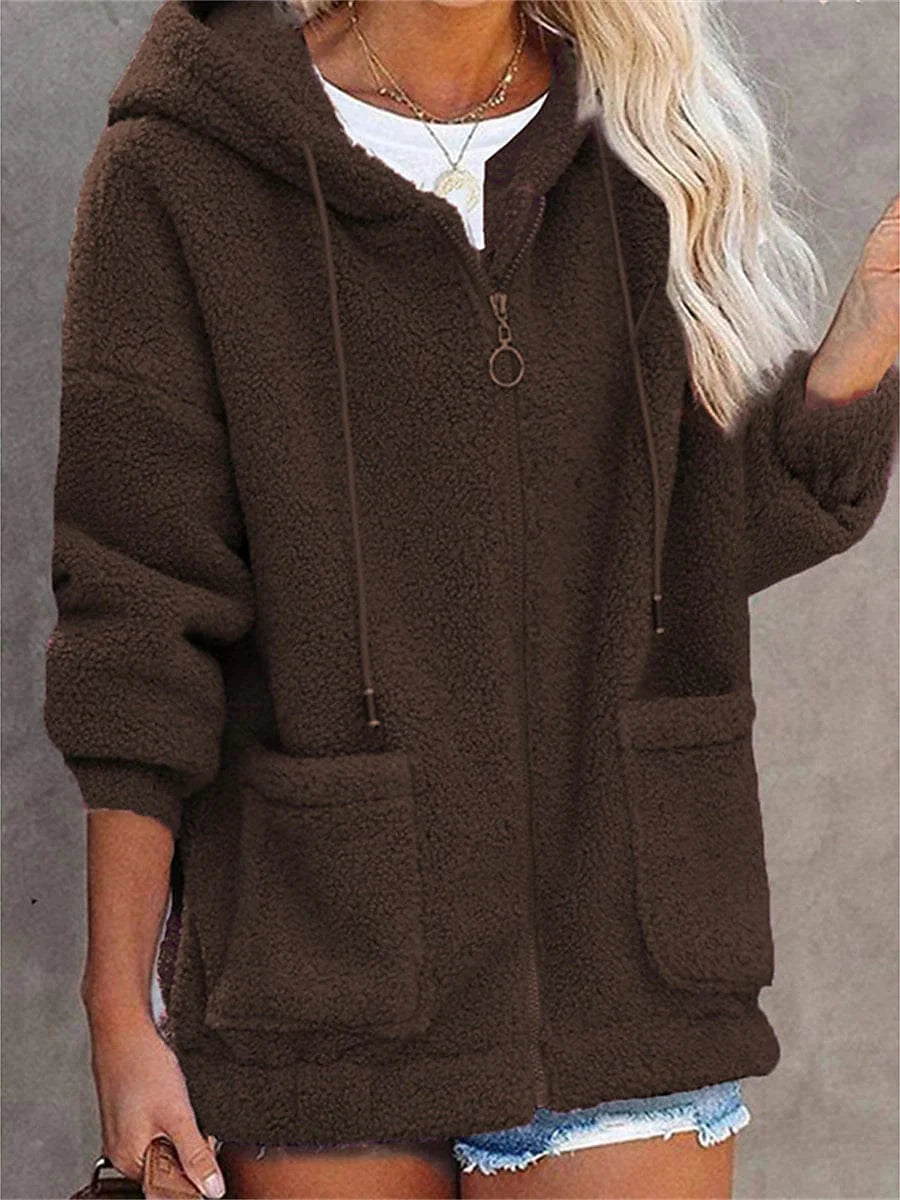 Women's Cozy Hooded Teddy Coat for Fall