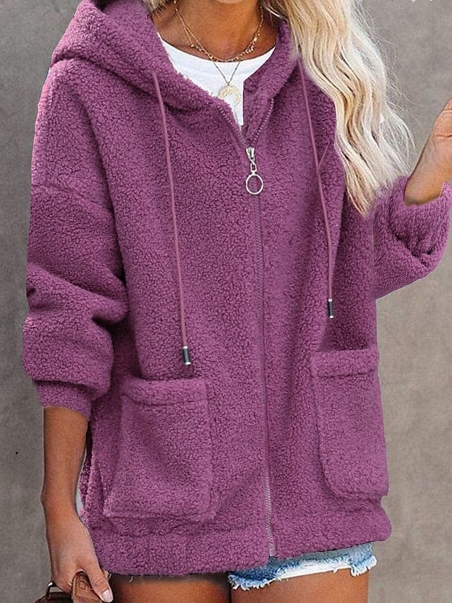 Women's Cozy Hooded Teddy Coat for Fall