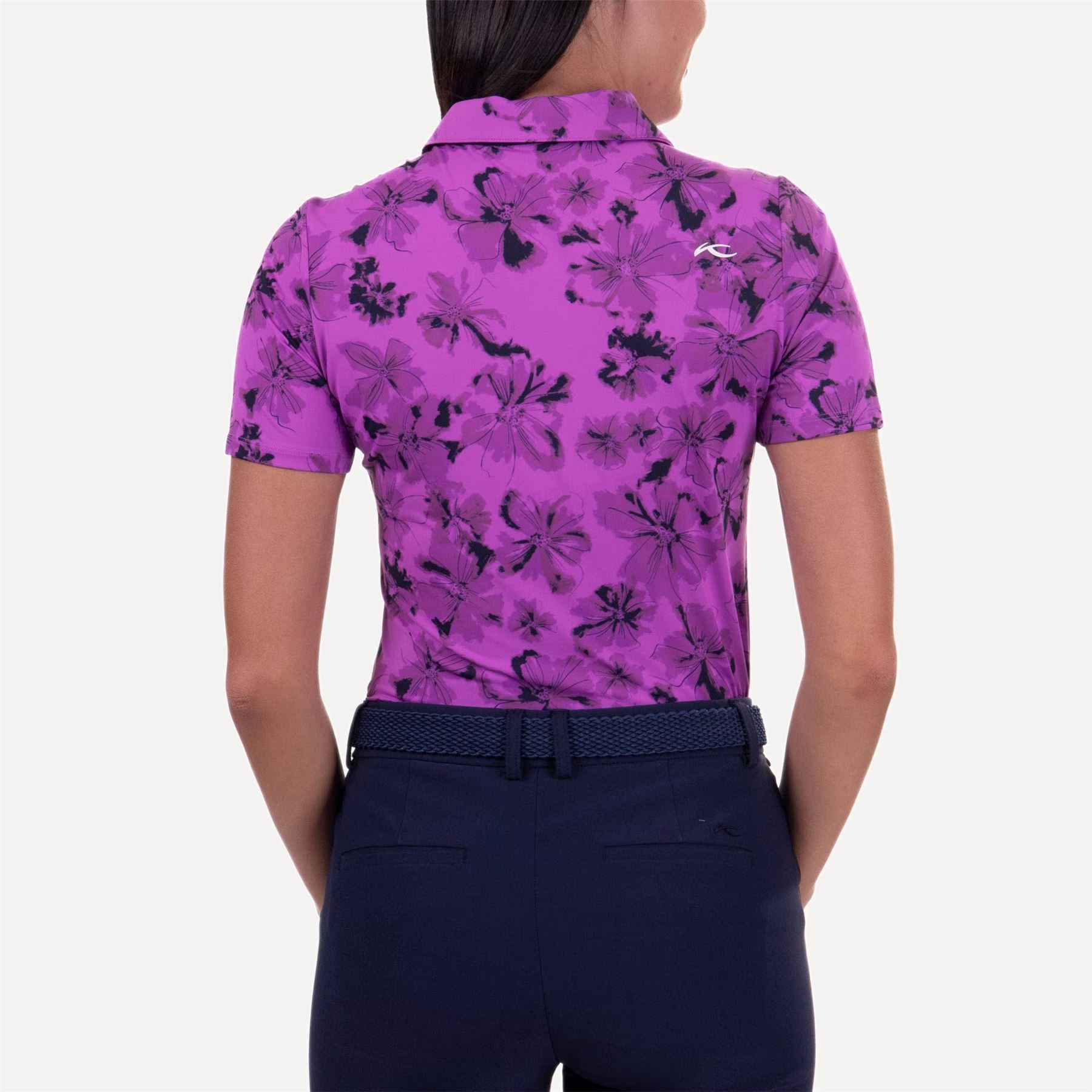 Womens Enya Printed Polo Foxglove/Atlanta Blue - SS24